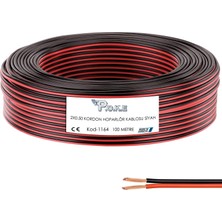 2x0.50 Hoparlör Kablosu Siyah Kordon 100MT Poke PK-1164