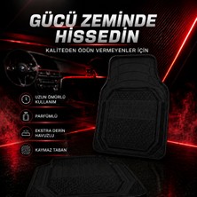 Vortex Premium Universal Oto Paspas Seti 4 Parça – Ekstra Derin Havuzlu, Kaymaz, Dayanıklı, Siyah