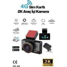 MPIA CC-44 3.0" IPS Ekran GPS 2K QUAD HD Ön Kamera 4.5G Araç Kamerası