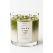 Matcha Kokulu Soya Mum 230 gr - Dekoratif Cam Mum, Uzun Yanma Süreli Ev Kokusu