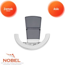 Nobel Tivist Lüks Askı, Metal, Vestiyer Askı, 123 Gr, Dolap Askılık, Duvar Askılığı, Krom Füme (Vidalı)