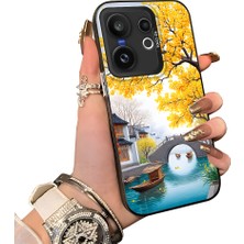 HONTINGA Vivo X200 Fe ile Uyumlu Kılıf Silikon Kenar Sert Arka Kamera Koruyucu Basitlik Anti Düşme Kamera Korumalı Manzara Desen Couple Telefon Kılıfı Kadın ve Erkek Için Uygundur K1-1535
