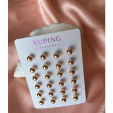 Xp Xuping Xuping Vip Çelik Lazer Kesim Top Küpe Seti - Antialerjik Klasik Top Model Küpe