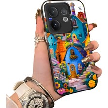 HONTINGA Vivo V60 5g ile Uyumlu Kılıf Silikon Kenar Sert Arka Kamera Koruyucu Basitlik Anti Düşme Kamera Korumalı Yağlı Boya Desen Couple Telefon Kılıfı Kadın ve Erkek Için Uygundur K1-1536