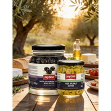 Zeytino Gemlik Siyah Zeytin 700 gr (261/290) M & Yeşil Dilimli Zeytin 200 gr Cam Kavanoz