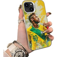 HONTINGA iPhone 15 Plus ile Uyumlu Kılıf Silikon Kenar Sert Arka Kamera Koruyucu Basitlik Anti Düşme Kamera Korumalı Neymar Desen Couple Telefon Kılıfı Kadın ve Erkek Için Uygundur K1-1541