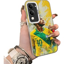 HONTINGA Vivo Y04 ile Uyumlu Kılıf Silikon Kenar Sert Arka Kamera Koruyucu Basitlik Anti Düşme Kamera Korumalı Neymar Desen Couple Telefon Kılıfı Kadın ve Erkek Için Uygundur K1-1541
