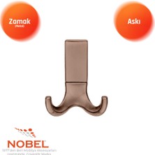 Nobel Best Lüks Askı, Metal, Vestiyer Askı, 121 Gr, Dolap Askılık, Duvar Askılığı, Bronz (Vidalı)