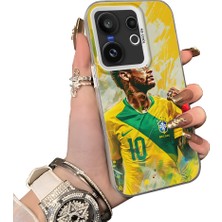 HONTINGA Vivo X200 Fe ile Uyumlu Kılıf Silikon Kenar Sert Arka Kamera Koruyucu Basitlik Anti Düşme Kamera Korumalı Neymar Desen Couple Telefon Kılıfı Kadın ve Erkek Için Uygundur K1-1541
