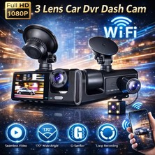 Tastech Black Box Wifi Destekli Full Hd 1080P 3’lü Araç Kamerası (Ön + Iç + Arka Kamera) Dvr Car Dashcam
