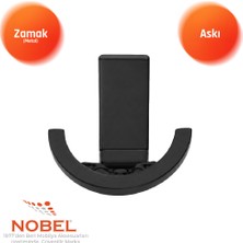 Nobel Palmiye Lüks Askı, Metal, Vestiyer Askı, 120 Gr, Dolap Askılık, Duvar Askılığı, Mat Siyah (Vidalı)
