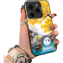 HONTINGA Tecno Spark 20 Pro ile Uyumlu Kılıf Silikon Kenar Sert Arka Kamera Koruyucu Basitlik Anti Düşme Kamera Korumalı Manzara Desen Couple Telefon Kılıfı Kadın ve Erkek Için Uygundur K1-1535