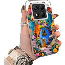 HONTINGA Xiaomi Redmi Note 14 Pro ile Uyumlu Kılıf Silikon Kenar Sert Arka Kamera Koruyucu Basitlik Anti Düşme Kamera Korumalı Yağlı Boya Desen Couple Telefon Kılıfı Kadın ve Erkek Için Uygundur K1-1536