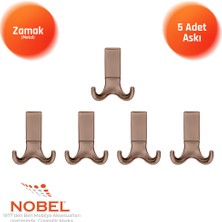 Nobel Best Lüks Askı, Metal, Vestiyer Askı, 121 Gr, Dolap Askılık, Duvar Askılığı, Bronz (Vidalı)5 Adet