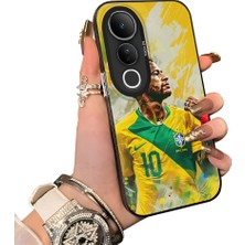 HONTINGA Vivo V50 Lite ile Uyumlu Kılıf Silikon Kenar Sert Arka Kamera Koruyucu Basitlik Anti Düşme Kamera Korumalı Neymar Desen Couple Telefon Kılıfı Kadın ve Erkek Için Uygundur K1-1541