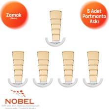 Nobel Tivist Lüks Portmanto Askı, Metal, Vestiyer Askı, 200 Gr, Dolap Askılık, Duvar Askılığı, Krom Altın (Vidalı)5 Adet