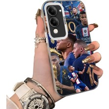HONTINGA Vivo Y04 ile Uyumlu Kılıf Silikon Kenar Sert Arka Kamera Koruyucu Basitlik Anti Düşme Kamera Korumalı Mbappé Desen Couple Telefon Kılıfı Kadın ve Erkek Için Uygundur K1-1537