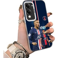HONTINGA Vivo Y29S ile Uyumlu Kılıf Silikon Kenar Sert Arka Kamera Koruyucu Basitlik Anti Düşme Kamera Korumalı Mbappé Desen Couple Telefon Kılıfı Kadın ve Erkek Için Uygundur K1-1538