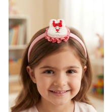 Karan Tuhafiye Peluş Tavşan Çocuk Toka Bandana ve Tekstil Aksesuarı Kırmızı