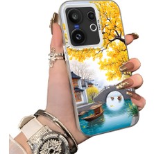 HONTINGA Vivo X200 Fe ile Uyumlu Kılıf Silikon Kenar Sert Arka Kamera Koruyucu Basitlik Anti Düşme Kamera Korumalı Manzara Desen Couple Telefon Kılıfı Kadın ve Erkek Için Uygundur K1-1535
