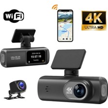 Tastech 4K Araç Kamerası Wifi Gece Görüşü Hareket Algılama Geniş Açılı Lens 1.47 Inç Ekran Döngüsel Kayıt