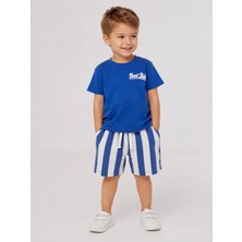 DoaMini Erkek Çocuk Pamuklu Çizgili T-Shirt ve Şort Takım