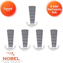 Nobel Tivist Lüks Portmanto Askı, Metal, Vestiyer Askı, 200 Gr, Dolap Askılık, Duvar Askılığı, Krom Füme (Vidalı)5 Adet