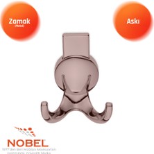 Nobel Solo Lüks Askı, Metal, Vestiyer Askı, 170 Gr, Dolap Askılık, Duvar Askılığı, Bronz (Vidalı)