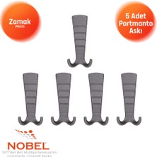 Nobel Mina Lüks Portmanto Askı, Metal, Vestiyer Askı, 202 Gr, Dolap Askılık, Duvar Askılığı, Titanyum (Vidalı)5 Adet