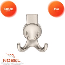 Nobel Solo Lüks Askı, Metal, Vestiyer Askı, 170 Gr, Dolap Askılık, Duvar Askılığı, Saten (Vidalı)