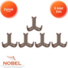 Nobel Marmaris Lüks Askı, Metal, Vestiyer Askı, 85 Gr, Dolap Askılık, Duvar Askılığı, Bronz (Vidalı)5 Adet