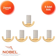 Nobel Palmiye Lüks Askı, Metal, Vestiyer Askı, 120 Gr, Dolap Askılık, Duvar Askılığı, Albrifin Saten (Vidalı)5 Adet