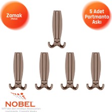 Nobel Best Lüks Portmanto Askı, Metal, Vestiyer Askı, 230 Gr, Dolap Askılık, Duvar Askılığı, Bronz (Vidalı)5 Adet