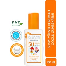 Defel Care SPF50+ Çocuk Güneş Kremı 150ML | Yüksek Uva/uvb & Suya Dayanıklı