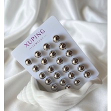 Xp Xuping Xuping Klasik Minimalist Top Küpe 2 Renk Seçenekli Parlak Küpe Seti