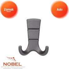 Nobel Mina Lüks Askı, Metal, Vestiyer Askı, 125 Gr, Dolap Askılık, Duvar Askılığı, Titanyum (Vidalı)