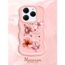 HONTINGA Tecno Spark 20 Pro Uyumlu Kılıf Düşüme Önleyici Basitlik Anti Düşme Kamera Koruyucu Basit Pembe Yumuşak Silikon Couple Telefon Kılıfı Çiçekli Desen K9-0279