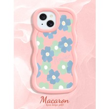 HONTINGA iPhone 15 Plus Uyumlu Kılıf Düşüme Önleyici Basitlik Anti Düşme Kamera Koruyucu Basit Pembe Yumuşak Silikon Couple Telefon Kılıfı Çiçekli Desen K9-0281