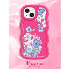 HONTINGA iPhone 15 Plus Uyumlu Kılıf Düşüme Önleyici Basitlik Anti Düşme Kamera Koruyucu Basit Kırmızı Yumuşak Silikon Couple Telefon Kılıfı Çiçekli Desen K9-0283