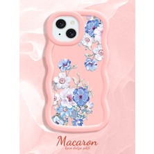 HONTINGA iPhone 15 Plus Uyumlu Kılıf Düşüme Önleyici Basitlik Anti Düşme Kamera Koruyucu Basit Pembe Yumuşak Silikon Couple Telefon Kılıfı Çiçekli Desen K9-0283