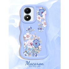 HONTINGA Vivo Y02S Uyumlu Kılıf Düşüme Önleyici Basitlik Anti Düşme Kamera Koruyucu Basit Mavi Yumuşak Silikon Couple Telefon Kılıfı Çiçekli Desen K9-0283
