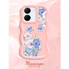 HONTINGA Vivo Y27S Uyumlu Kılıf Düşüme Önleyici Basitlik Anti Düşme Kamera Koruyucu Basit Pembe Yumuşak Silikon Couple Telefon Kılıfı Çiçekli Desen K9-0283