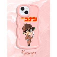 HONTINGA iPhone 15 Plus Uyumlu Kılıf Düşüme Önleyici Basitlik Anti Düşme Kamera Koruyucu Basit Pembe Yumuşak Silikon Couple Telefon Kılıfı Conan Desen K9-0286