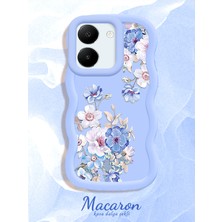 HONTINGA Vivo Y27S Uyumlu Kılıf Düşüme Önleyici Basitlik Anti Düşme Kamera Koruyucu Basit Mavi Yumuşak Silikon Couple Telefon Kılıfı Çiçekli Desen K9-0283