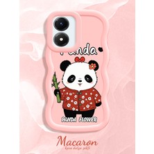 HONTINGA Vivo Y02S Uyumlu Kılıf Düşüme Önleyici Basitlik Anti Düşme Kamera Koruyucu Basit Pembe Yumuşak Silikon Couple Telefon Kılıfı Panda Desen K9-0285