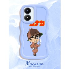 HONTINGA Vivo Y02S Uyumlu Kılıf Düşüme Önleyici Basitlik Anti Düşme Kamera Koruyucu Basit Mavi Yumuşak Silikon Couple Telefon Kılıfı Conan Desen K9-0286