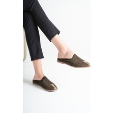 Analin Shoes Kadın Hakiki Deri Delikli Günlük Rahat Terlik