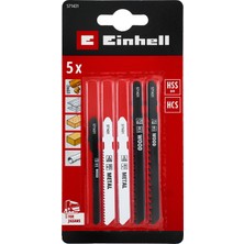 Einhell Ahşap ve Metal Için T-Saplı Dekupaj Testere Bıçağı Seti, Ince - Kaba, 5 Parça, 75 / 100 mm - 49571431