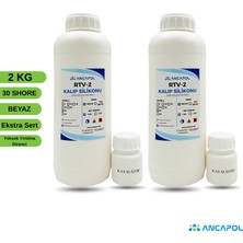 Ancapol 30 Shore Beyaz Rtv-2 Kalıp Silikonu - Endüstriyel ve Sert Beton/polyester Kalıp Silikonu 2 kg