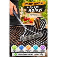Open City Barbekü Mangal Izgara Temizlik Fırçası Paslanmaz Çelik Tel Ergonomik Saplı Izgara Temizleyici Fırça